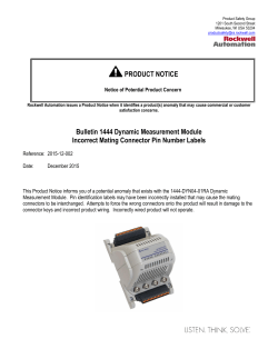 PRODUCT NOTICE Bulletin 1444 Dynamic Measurement Module