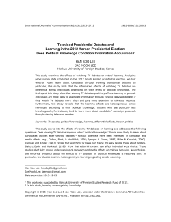 Televised Presidential Debates and Learning in the 2012 Korean