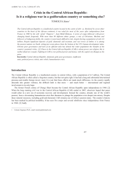 Crisis in the Central African Republic: Is it a religious war - UNI-NKE