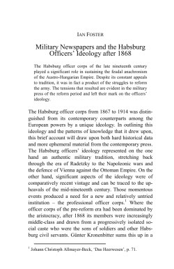 Military Newspapers and the Habsburg Officers‟ Ideology after 1868