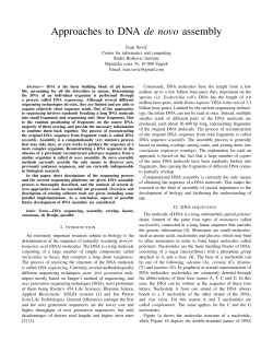 Approaches to DNA de novo assembly