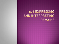 6.4 Expressing and Interpreting Remains