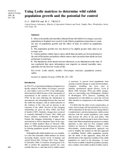 Using Leslie matrices to determine wild rabbit population growth