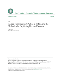 Radical Right Populist Parties in Britain and the Netherlands