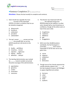 Sentence Completion 23 (low-advanced SAT level)
