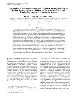 Correlation of mRNA Expression and Protein Abundance