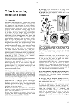 7. Pus in the muscles, bones, and joints