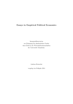 Essays in Empirical Political Economics - MADOC