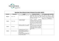 seasonal sales regulations in europe (as of sept