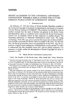 Soviet Accession to the Universal Copyright Convention
