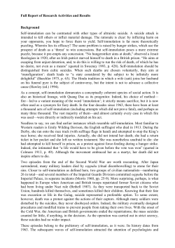 Full Report of Research Activities and Results Background Self