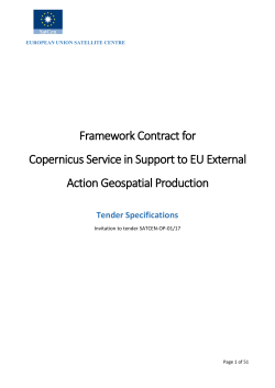 Framework Contract for Copernicus Service in Support to EU