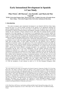 Early Intonational Development in Spanish: A Case Study