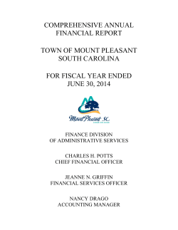 2014 CAFR - Town of Mount Pleasant