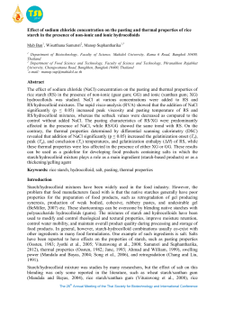 Effect of sodium chloride concentration on the pasting and thermal