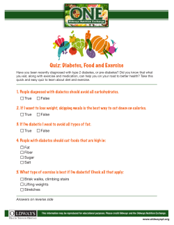Diabetes, Food and Exercise Quiz