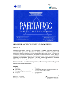 childhood obstructive sleep apnea syndrome