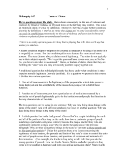 1 Philosophy 167 Lecture 1 Notes Three questions about the state