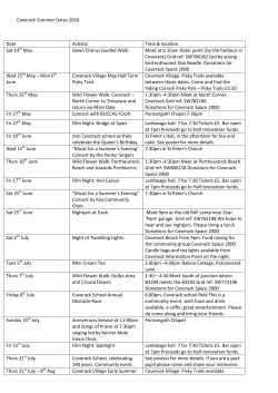 Summer Dates 2016 - Coverack Community Website