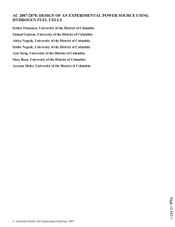Design Of An Experimental Power Source Using Hydrogen Fuel Cells