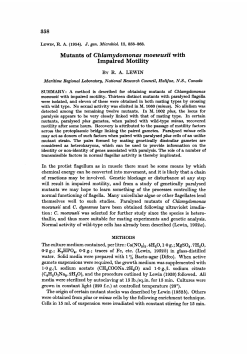 Mutants of Chlarnydomonas moewusii with