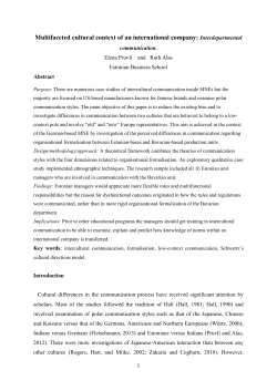 Multifaceted cultural context of an international company