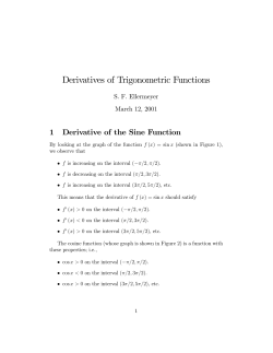 Derivatives of Trigonometric Functions