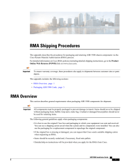RMA Shipping Procedures