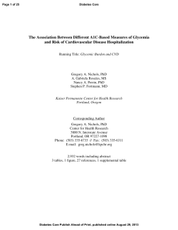 The Association Between Different A1C-Based
