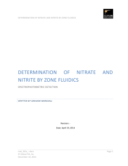DETERMINATION OF NITRATE AND NITRITE BY ZONE FLUIDICS