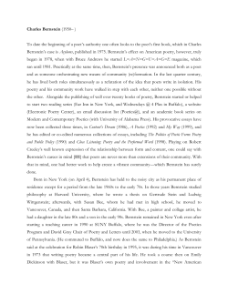 Charles Bernstein - Electronic Poetry Center