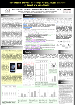 The Suitability of iPhone Recordings for the Acoustic Measures of