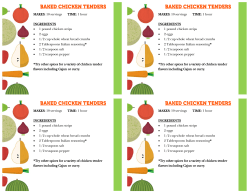 MAKES: 10 servings TIME: 1 hour INGREDIENTS &bull; 1 pound chicken