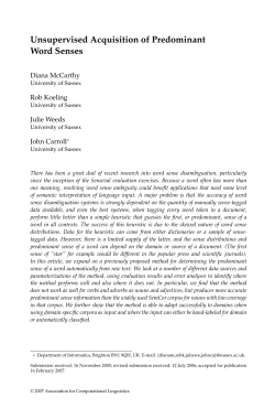 Unsupervised Acquisition of Predominant Word Senses