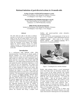 Rational imitation of goal-directed actions in 14-month-olds