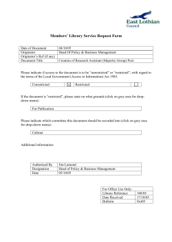 180/05 Creation of Research Assistant (Majority Group) Post