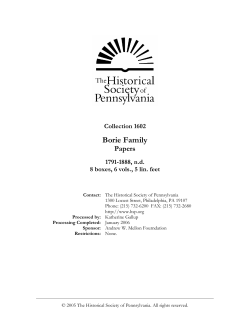 Borie Family - Historical Society of Pennsylvania