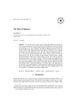 The Mass of Quasars - Carnegie Observatories User Webpages