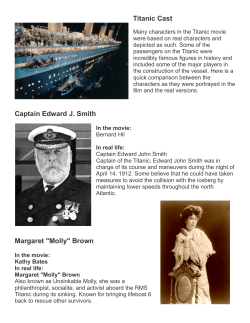 Titanic Cast Captain Edward J. Smith Margaret "Molly" Brown