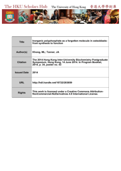 Title Inorganic polyphosphate as a forgotten molecule in osteoblasts