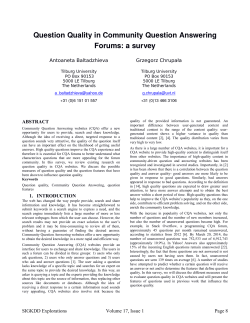 Question Quality in Community Question Answering Forums