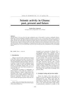 Seismic activity in Ghana: past, present and future