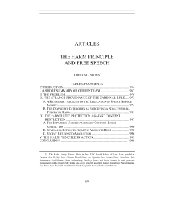 The Harm Principle and Free Speech