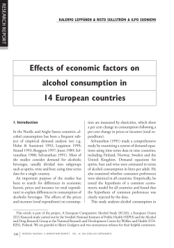 Effects of economic factors on alcohol consumption in 14 European