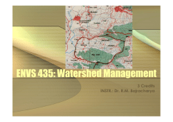ENVS 434: Watershed Management