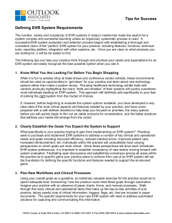 Defining EHR System Requirements