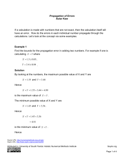 Textbook Chapter of Propagation of Errors