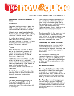 How 2 Lobby the National Assembly for Wales Introduction Created