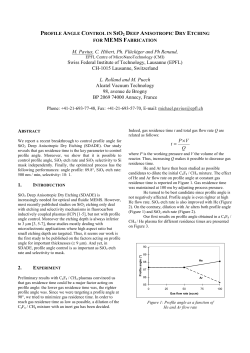 Profile Angle Control in SiO2 Deep Anisotropic Dry - CMI