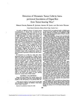 Detection of Metastatic Tumor Cells by Intra